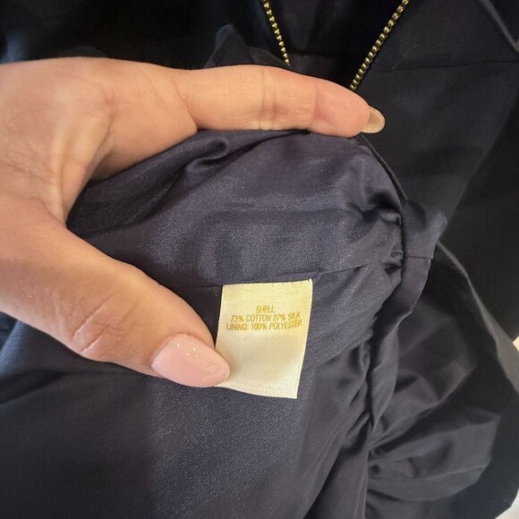 Kate Spade Size 4 Talitha Navy Blue Ruffle Hem Dress Slim Bow Belt Sleeveless - Picture 13 of 15